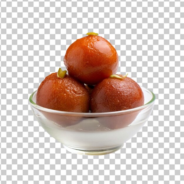 Gulab jamun op witte achtergrond