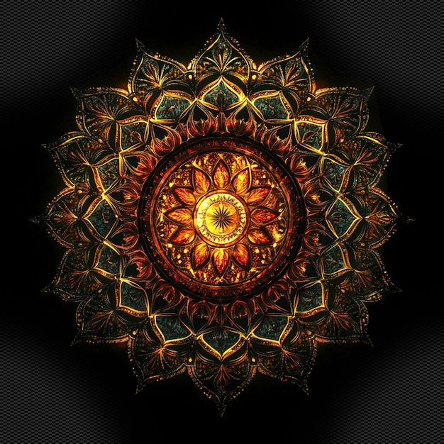Gullfarget mandala design