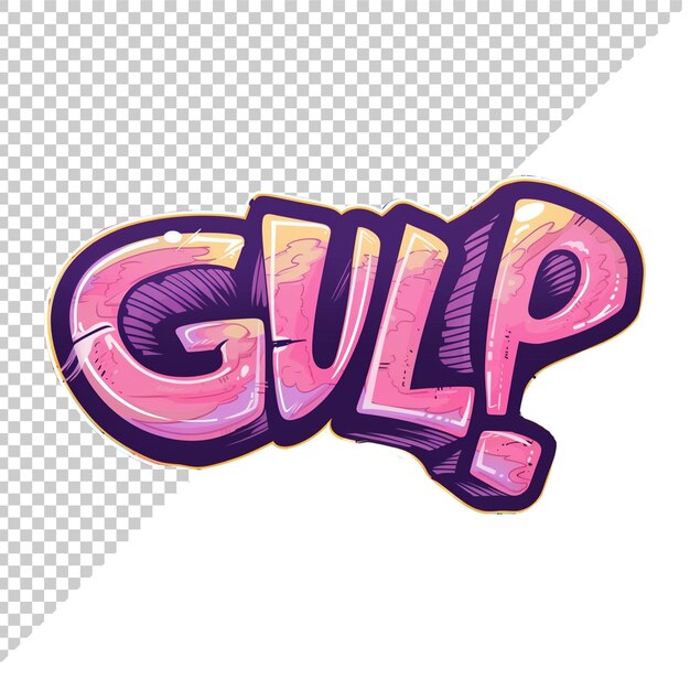 PSD gulp 3d text with transparent background