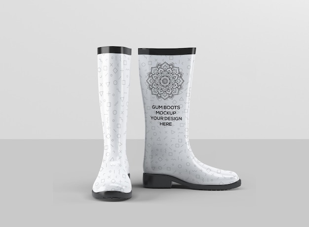 PSD gum boots mockup