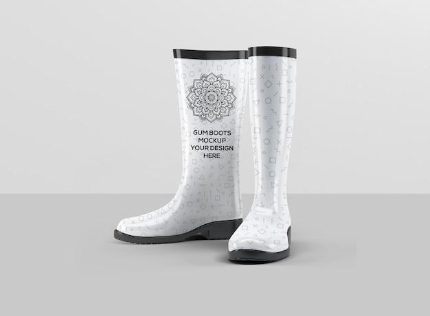 PSD gum boots mockup