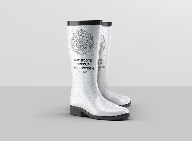 PSD gum boots mockup