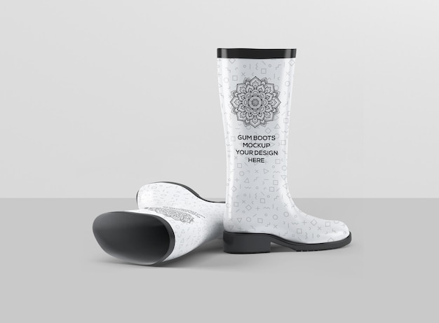 PSD gum boots mockup