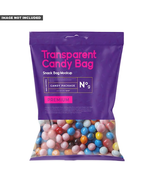 gum candy bag mockup