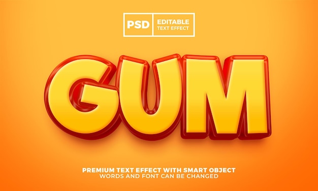 Gum Cartoon kids editable text effect premuim psd
