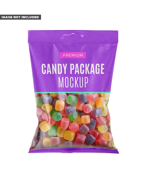 gum drops candy bag mockup