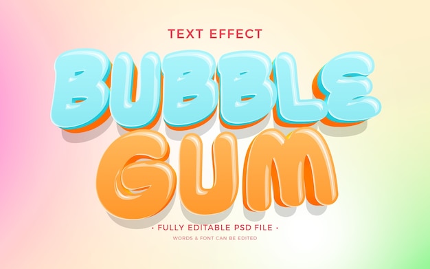 PSD gum text effect