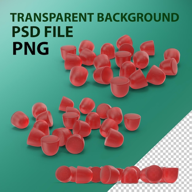 PSD gumdrops red png
