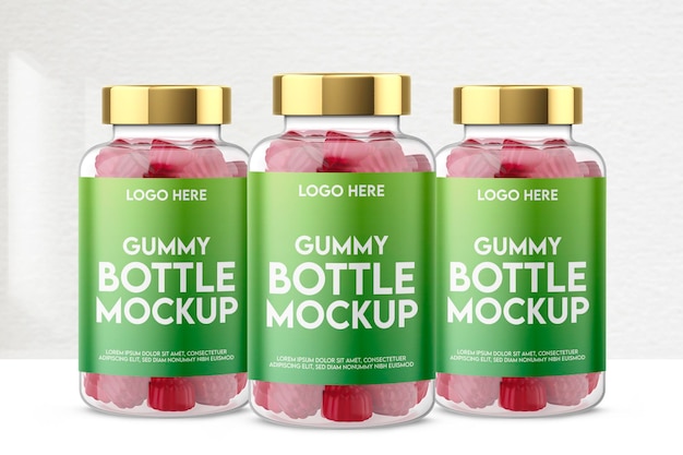 Gummy bottle mockup design