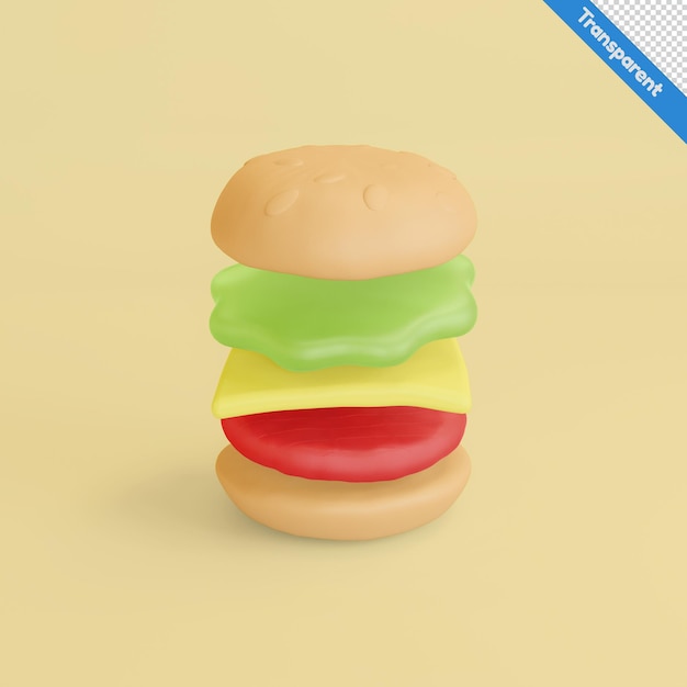 PSD グミバーガーキャンディの3dイラスト