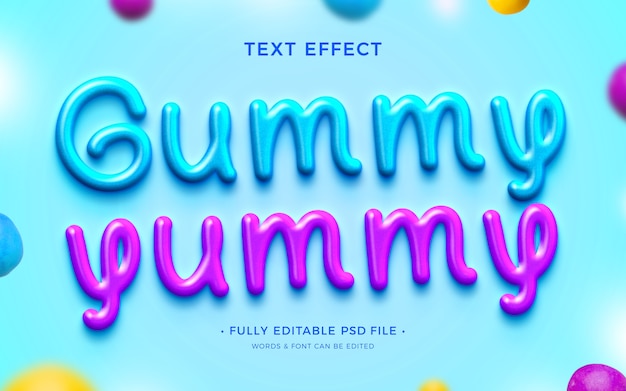 Gummy  text effect