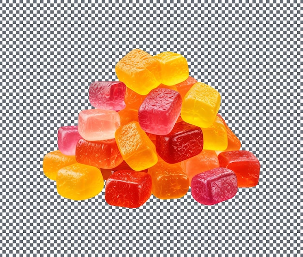 PSD gummy worm jelly chew candies isolated on transparent background