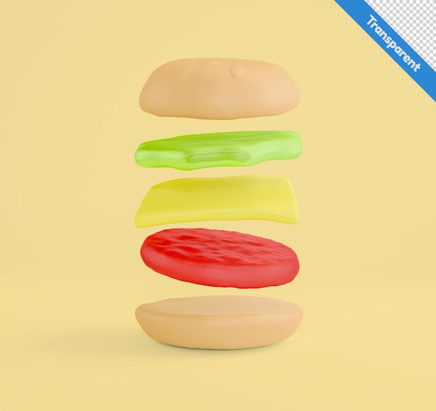 Gumowaty Burger Cukierek 3d Ilustracja