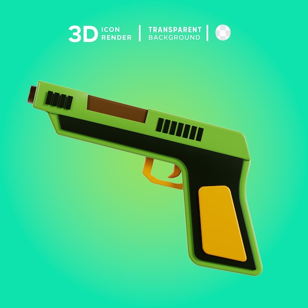 PSD rendering dell'illustrazione 3d della pistola