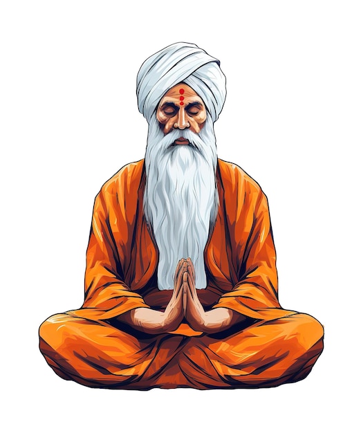 PSD guru nanak jayanti illustration isolated on white background