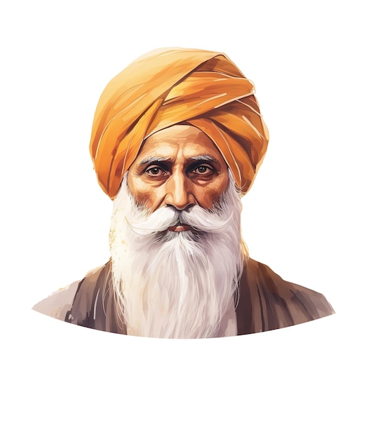 PSD illustrazione di guru nanak jayanti isolata su sfondo bianco