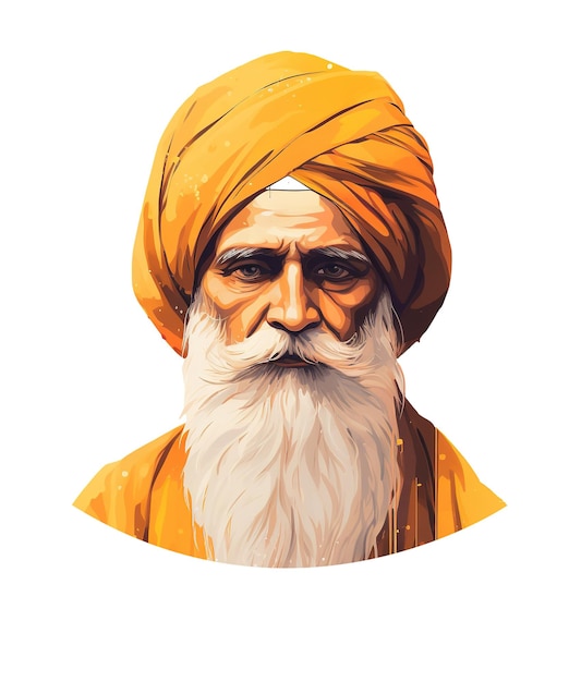 PSD illustrazione di guru nanak jayanti isolata su sfondo bianco