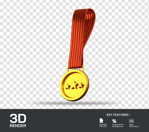 PSD gwiazda medalu 3d render ilustracja