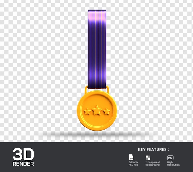 Gwiazda Medalu 3d Render Ilustracja