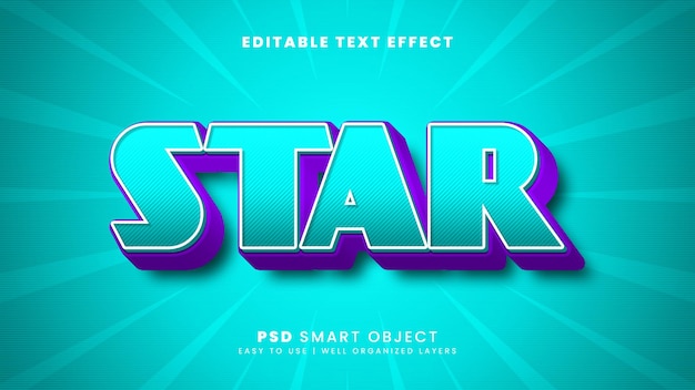 Gwiazdkowy Szablon Edytowalnego Efektu Tekstowego 3d