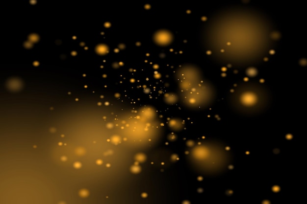 Gyldent støv Bokeh Overlays Lys bokeh baggrund Lyseffekt med gennemsigtig baggrund bokeh