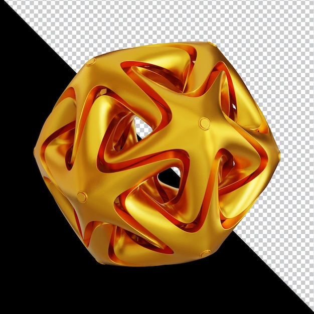 Gylne geometriske former i abstrakt 3D-komposisjon