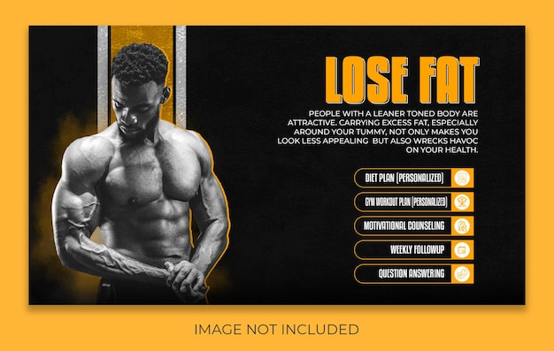 PSD gym banner design template