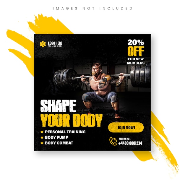 PSD gym banner mockup