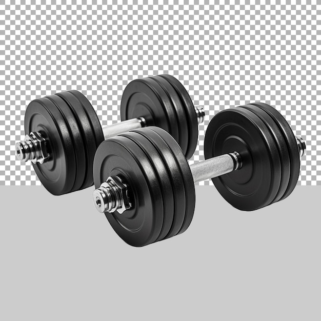 PSD gym dumbles on transparent background ai generated