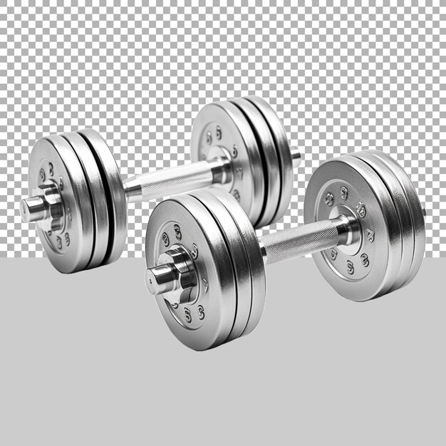 PSD gym dumbles on transparent background ai generated