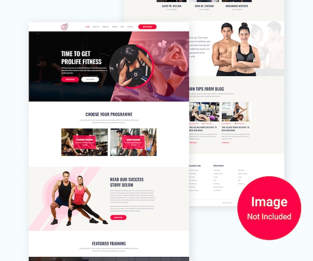 Gym en fitness websiteontwerp