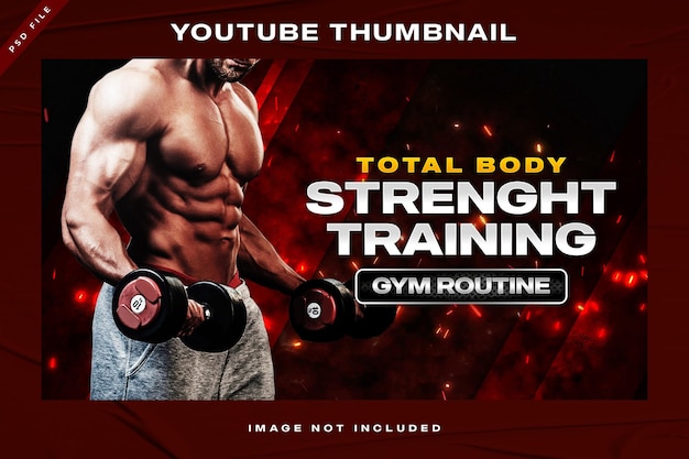 Gym en fitness Youtube-miniatuurontwerp