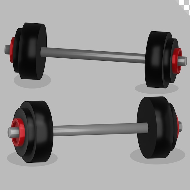 Gym equipment dumbbell vector 3d png icon