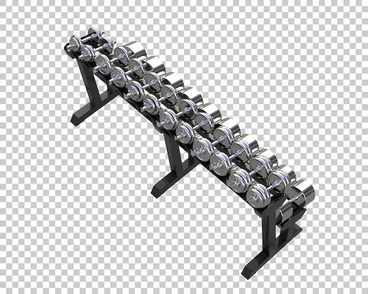 PSD gym equipment isolated on background 3d rendering illustration