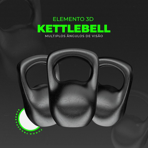 Gym equipment kettlebell with a black background