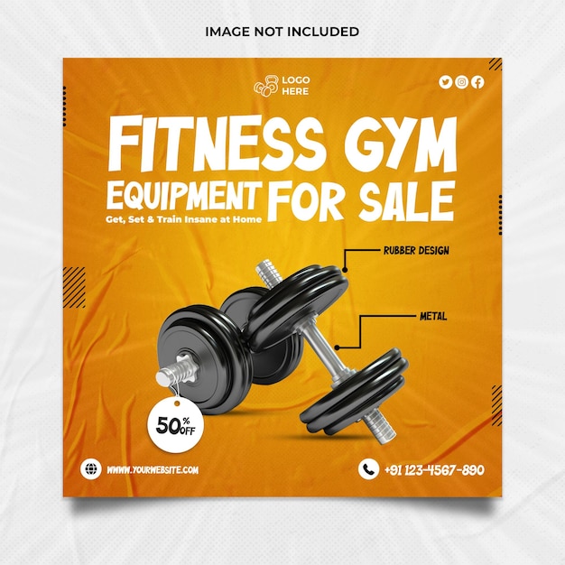 Gym equipment sale social media post