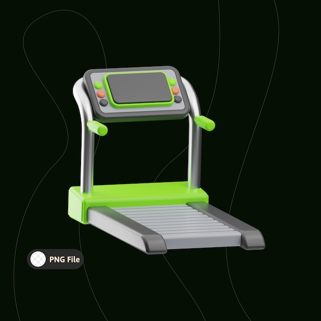 PSD gym equipment tredmill 3d illustration