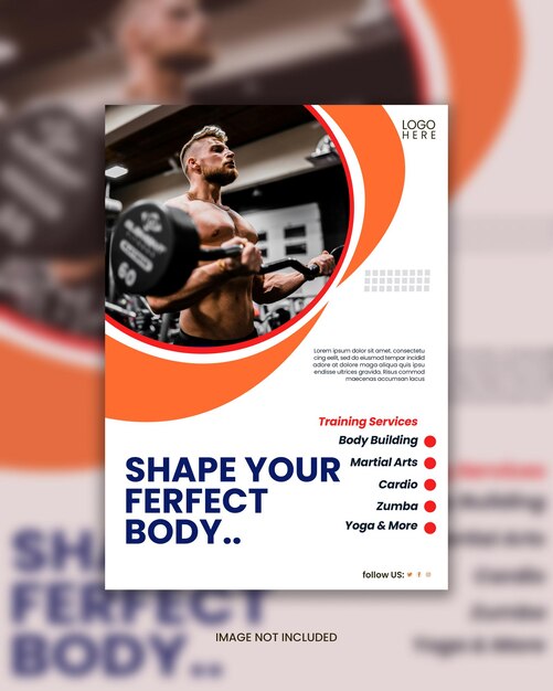 PSD gym and fitness flyer design template