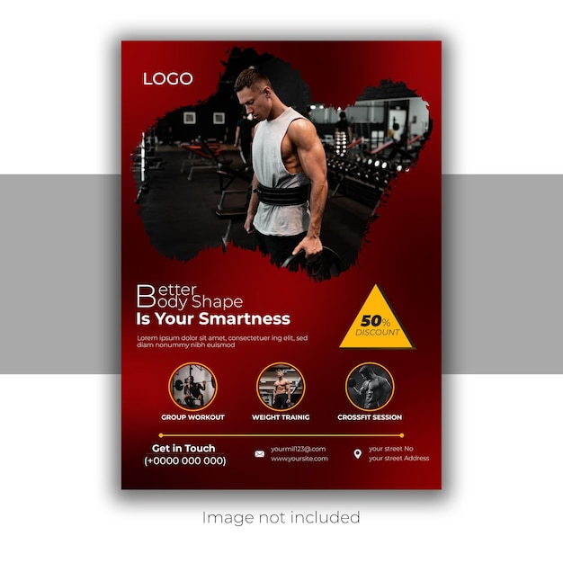 PSD gym and fitness flyer design