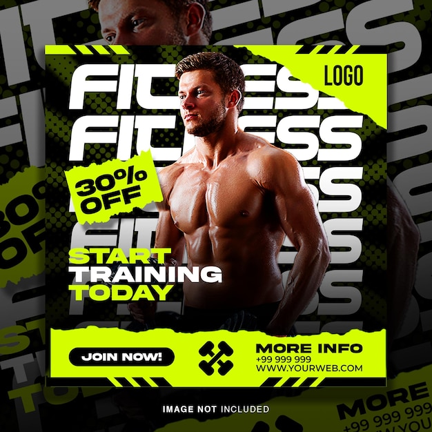 Gym fitness flyer social media post