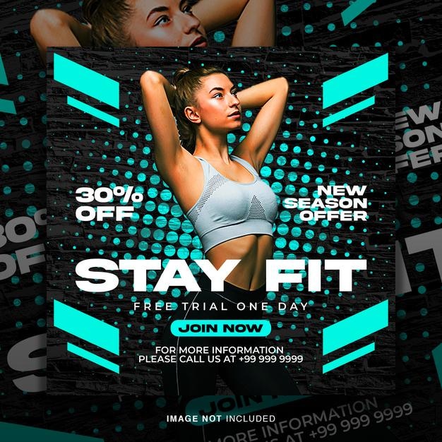 Gym fitness flyer social media post