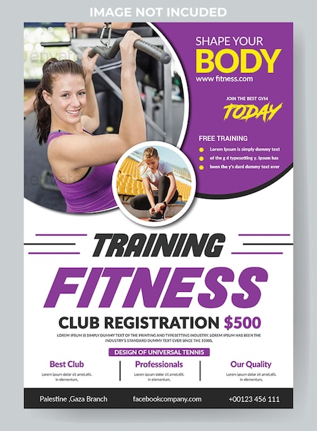 Gym fitness flyer template