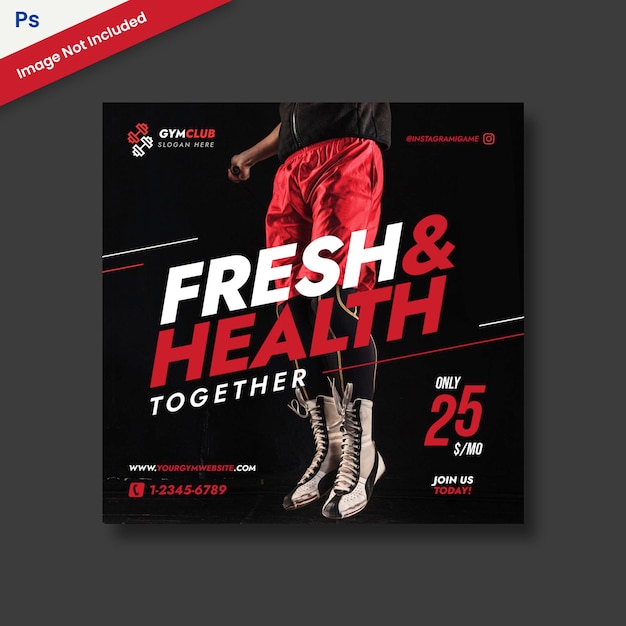 PSD gym fitness instagram template