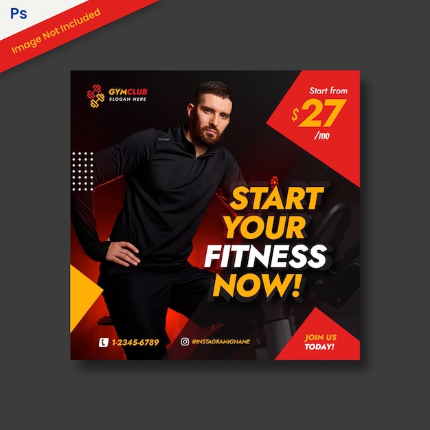 Gym fitness instagram template