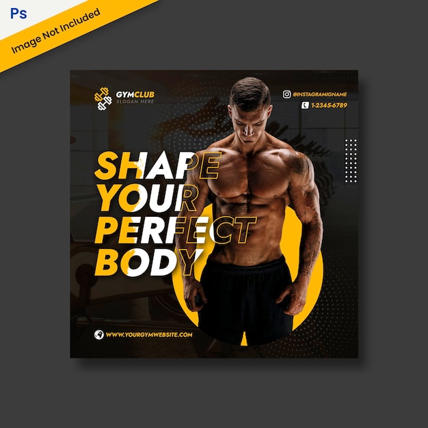 PSD gym fitness instagram template