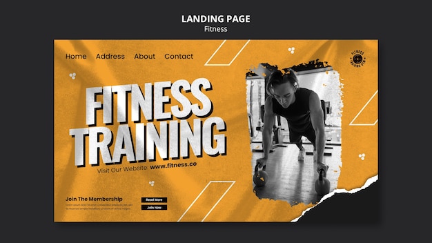 PSD gym and fitness landing page template