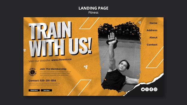 Gym and fitness landing page template