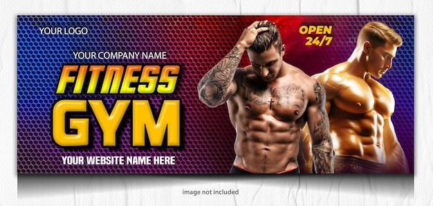 PSD gym and fitness social media banner template