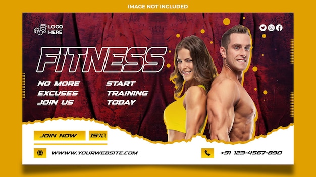 Gym and fitness social media banner