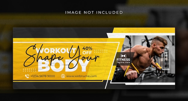 Gym and fitness social media facebook cover timeline banner template